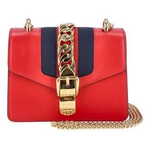 Gucci Sylvie leather chain crossbody bag Red